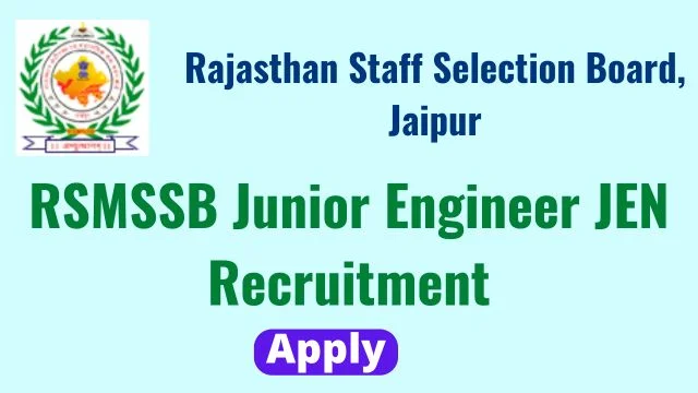 RSMSSB Junior Engineer JEN Recruitment